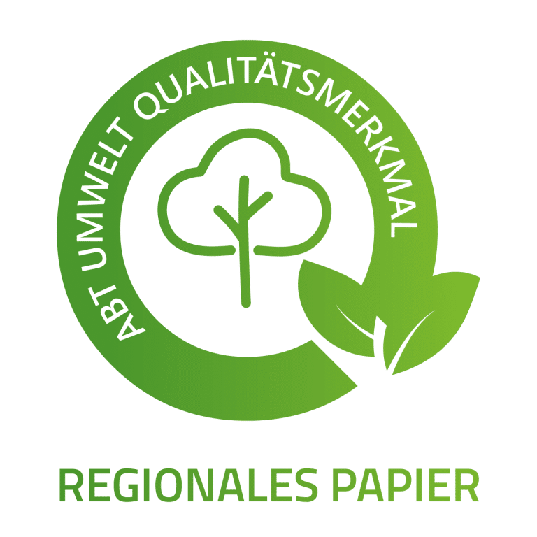 Regionales Papier Zertifizierung Logo grün